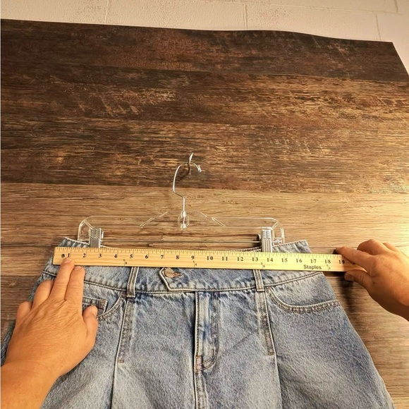 Garage Washed Blue Denim Skort Skirt - Picture 4 of 6